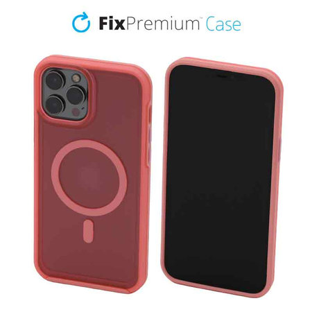 FixPremium - Caz Clear cu MagSafe pentru iPhone 12 Pro Max, peach pink