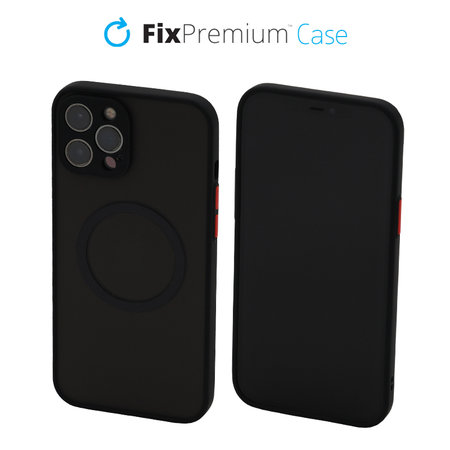 FixPremium - Caz Matte cu MagSafe pentru iPhone 12 Pro Max, negru