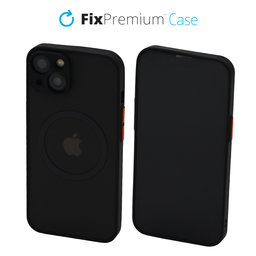 FixPremium - Caz Matte cu MagSafe pentru iPhone 13 a 14, negru