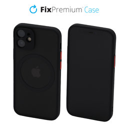 FixPremium - Caz Matte cu MagSafe pentru iPhone 12 mini, negru
