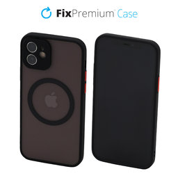 FixPremium - Caz Matte cu MagSafe pentru iPhone 12, negru