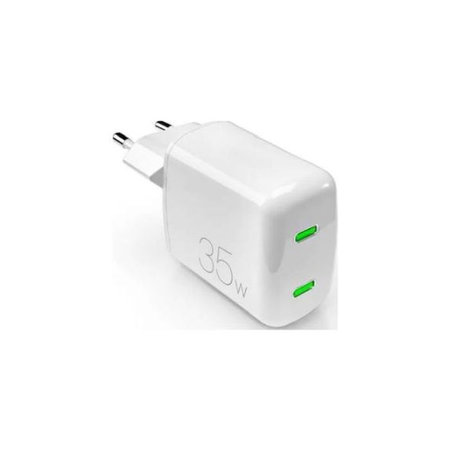 PURO - Adaptor de încărcare MiniPro 2x USB-C, GaN, 35W, alb