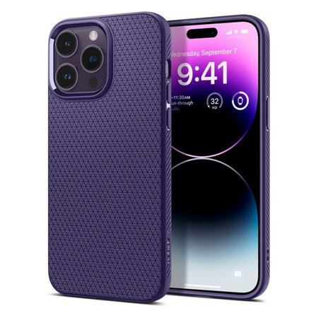 Spigen - Caz Liquid Air pentru iPhone 14 Pro Max, Deep Purple