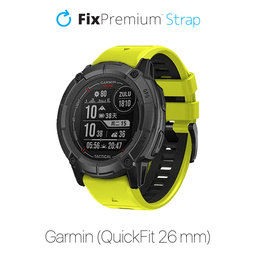 FixPremium - Curea din silicon bicolor pentru Garmin (QuickFit 26mm), verde