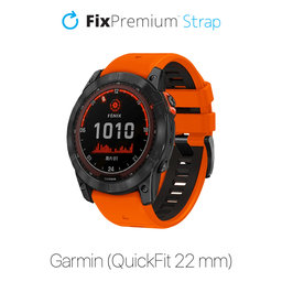 FixPremium - Curea din silicon bicolor pentru Garmin (QuickFit 22mm), portocaliu