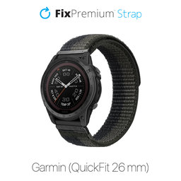 FixPremium - Curea din nailon pentru Garmin (QuickFit 26mm), gri