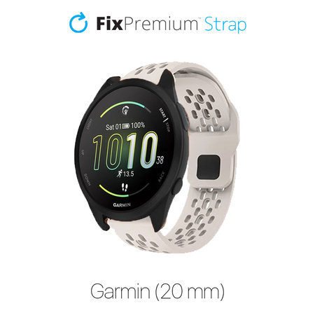 FixPremium - Curea universală din silicon pentru Garmin (20mm), alb