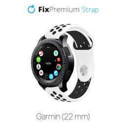 FixPremium - Curea sport din silicon pentru Garmin (22mm), alb