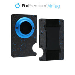 FixPremium - Portofel AirTag Carbon cu curea, albastru