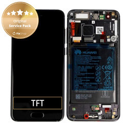 Huawei Honor 9 - Ecran LCD + Sticlă Tactilă + Ramă + Baterie (Midnight Black) - 02351LGK Genuine Service Pack