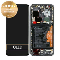 Huawei P40 Pro - Ecran LCD + Sticlă Tactilă + Ramă + Baterie + Senzor de Amprentă (Black) - 02353PJG Genuine Service Pack