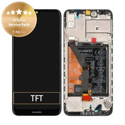 Huawei Y6s - Ecran LCD + Sticlă Tactilă + Ramă + Baterie (Starry Black) - 02353JJV Genuine Service Pack