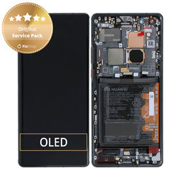 Huawei Mate 40 Pro NOH-NX9 - Ecran LCD + Sticlă Tactilă + Ramă + Baterie (Black) - 02353YMT Genuine Service Pack