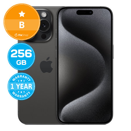 Apple iPhone 15 Pro Black Titanium 256GB B Recondiționat