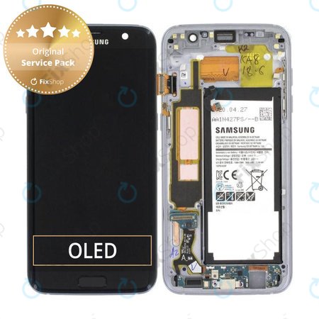 Samsung Galaxy S7 Edge G935F - Ecran LCD + Sticlă Tactilă + Ramă + Baterie (Black) - GH82-13359A Genuine Service Pack