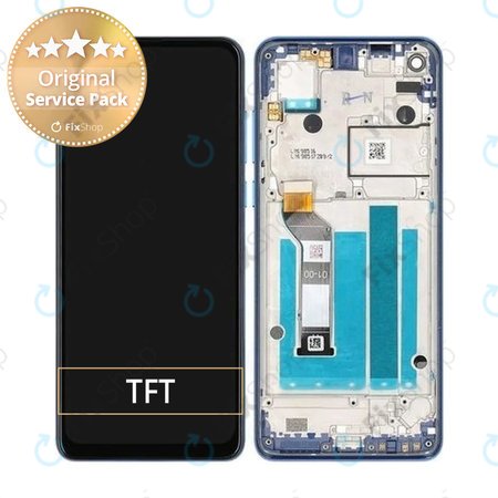 Motorola One Vision - Ecran LCD + Sticlă Tactilă + Ramă (Sapphire Blue) - 5D68C14352 Genuine Service Pack