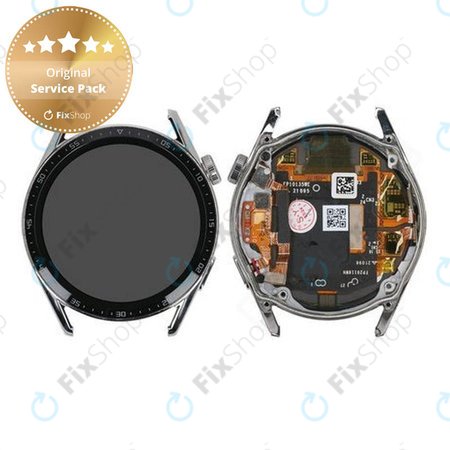 Huawei Watch GT 3 JPT-B19 46mm - Ecran LCD + Sticlă Tactilă + Ramă (Silver) - 02354QMS Genuine Service Pack