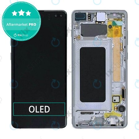 Samsung Galaxy S10 Plus G975F - Ecran LCD + Sticlă Tactilă + Ramă (Prism Black) OLED