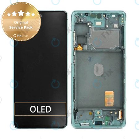 Samsung Galaxy S20 FE G780F - Ecran LCD + Sticlă Tactilă + Ramă (Cloud Mint) - GH82-24220D, GH82-31328D, GH82-31329D, GH82-24219D Genuine Service Pack