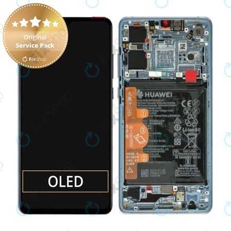 Huawei P30 - Ecran LCD + Sticlă Tactilă + Ramă + Baterie (Breathing Crystal) - 02352NLP, 02354HMF, 02354KUB Genuine Service Pack