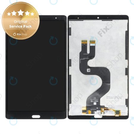 Huawei Mediapad M5 8 - Ecran LCD + Sticlă Tactilă + Ramă + Senzor de Amprentă (Space Grey) - 02351VKB Genuine Service Pack