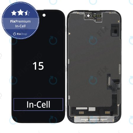 Apple iPhone 15 - Ecran LCD + Sticlă Tactilă + Ramă In-Cell FixPremium