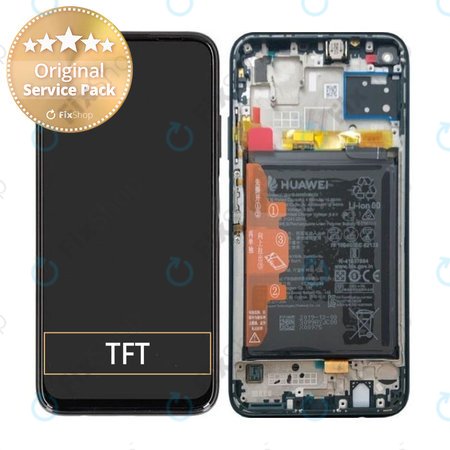 Huawei P40 lite - Ecran LCD + Sticlă Tactilă + Ramă + Baterie (Crush Green) - 02353KGA Genuine Service Pack