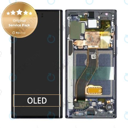 Samsung Galaxy Note 10 - Ecran LCD + Sticlă Tactilă + Ramă (Aura Black) - GH82-20818A, GH82-20817A Genuine Service Pack