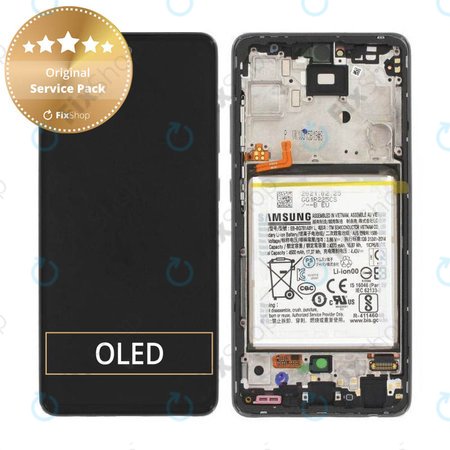 Samsung Galaxy A52 A525F, A526B - Ecran LCD + Sticlă Tactilă + Ramă + Baterie (Awesome Black) - GH82-25229A, GH82-25230A Genuine Service Pack