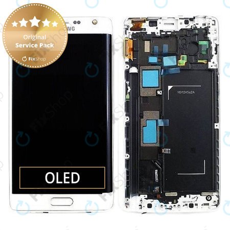 Samsung Galaxy Note Edge N915FY - Ecran LCD + Sticlă Tactilă + Ramă (White) - GH97-16636B Genuine Service Pack