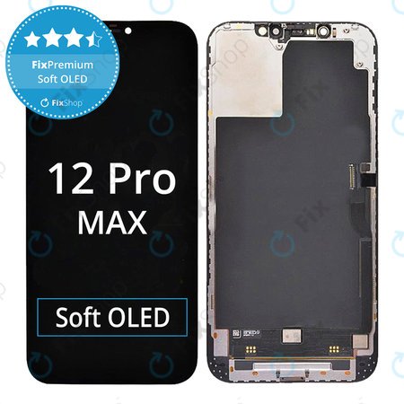 Apple iPhone 12 Pro Max - Ecran LCD + Sticlă Tactilă + Ramă Soft OLED FixPremium