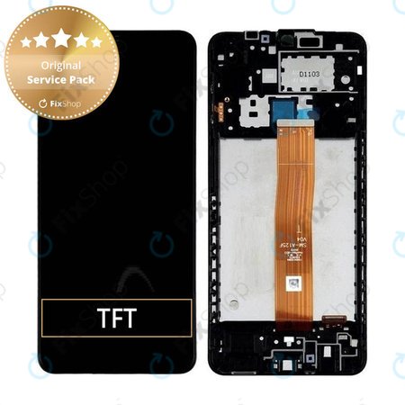 Samsung Galaxy A12 A125F - Ecran LCD + Sticlă Tactilă + Ramă (Black) - GH82-24490A, GH82-24491A Genuine Service Pack