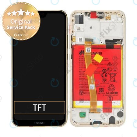 Huawei P20 Lite - Ecran LCD + Sticlă Tactilă + Ramă + Baterie (Gold) - 02351WRN Genuine Service Pack