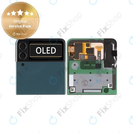 Samsung Galaxy Z Flip 3 F711B - Ecran LCD + Sticlă Tactilă + Ramă (Extern) (Green) - GH97-26773C Genuine Service Pack