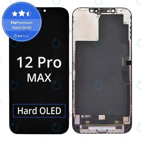 Apple iPhone 12 Pro Max - Ecran LCD + Sticlă Tactilă + Ramă Hard OLED FixPremium