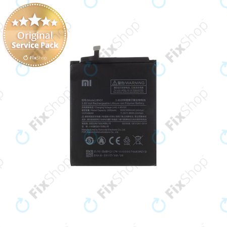 Xiaomi Redmi Note 5A, Redmi S2 (Redmi Y2) - Baterie BN31 3080mAh - 46BN31G05014 Genuine Service Pack