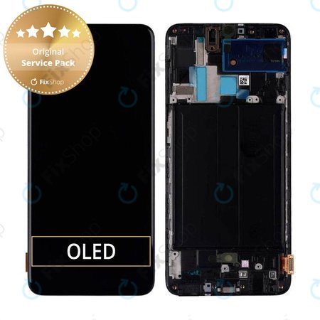 Samsung Galaxy A70 A705F - Ecran LCD + Sticlă Tactilă + Ramă (Black) - GH82-19747A, GH82-19787A Genuine Service Pack