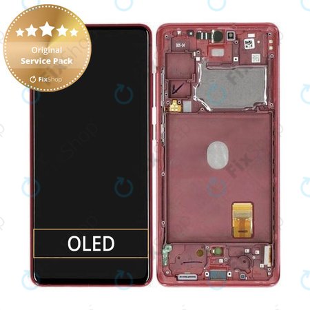 Samsung Galaxy S20 FE 5G G781B - Ecran LCD + Sticlă Tactilă + Ramă (Cloud Red) - GH82-24214E, GH82-24215E, GH82-29056E Genuine Service Pack