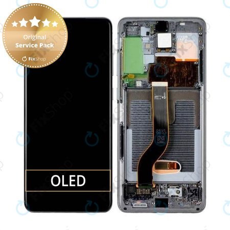 Samsung Galaxy S20 Plus G985F - Ecran LCD + Sticlă Tactilă + Ramă (Cosmic Gray) - GH82-22134E, GH82-22145E Genuine Service Pack