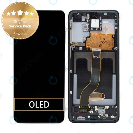 Samsung Galaxy S20 Plus G985F - Ecran LCD + Sticlă Tactilă + Ramă (Cosmic Black) - GH82-22134A, GH82-22145A, GH82-31441A Genuine Service Pack