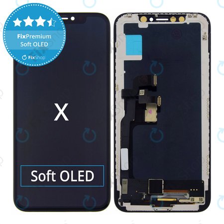 Apple iPhone X - Ecran LCD + Sticlă Tactilă + Ramă Soft OLED FixPremium